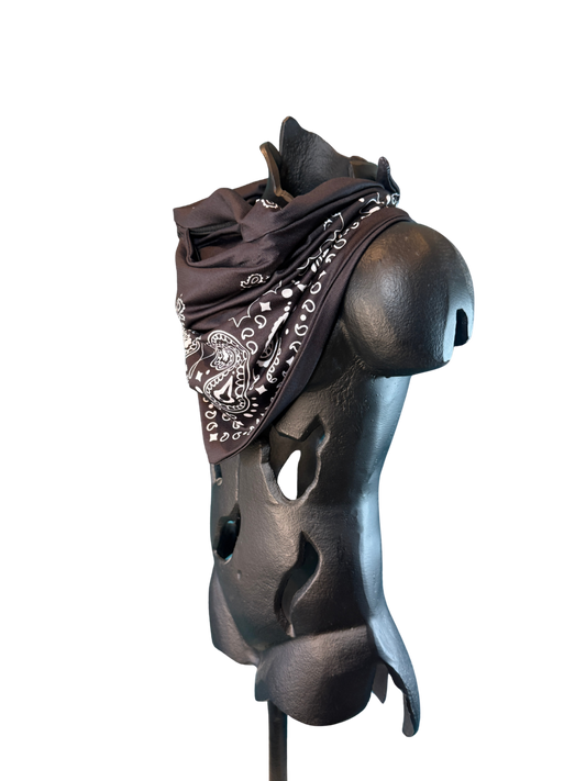 Black Bandana with Zippered Stash Pocket