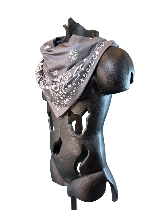 Charcoal Bandana with Zippered Stash Pocket