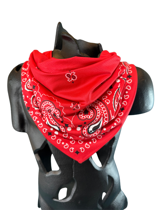 Red Bandana with Zippered Stash Pocket