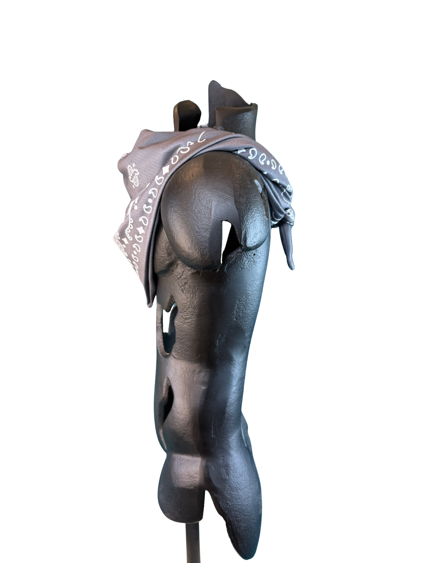Charcoal Bandana with Zippered Stash Pocket