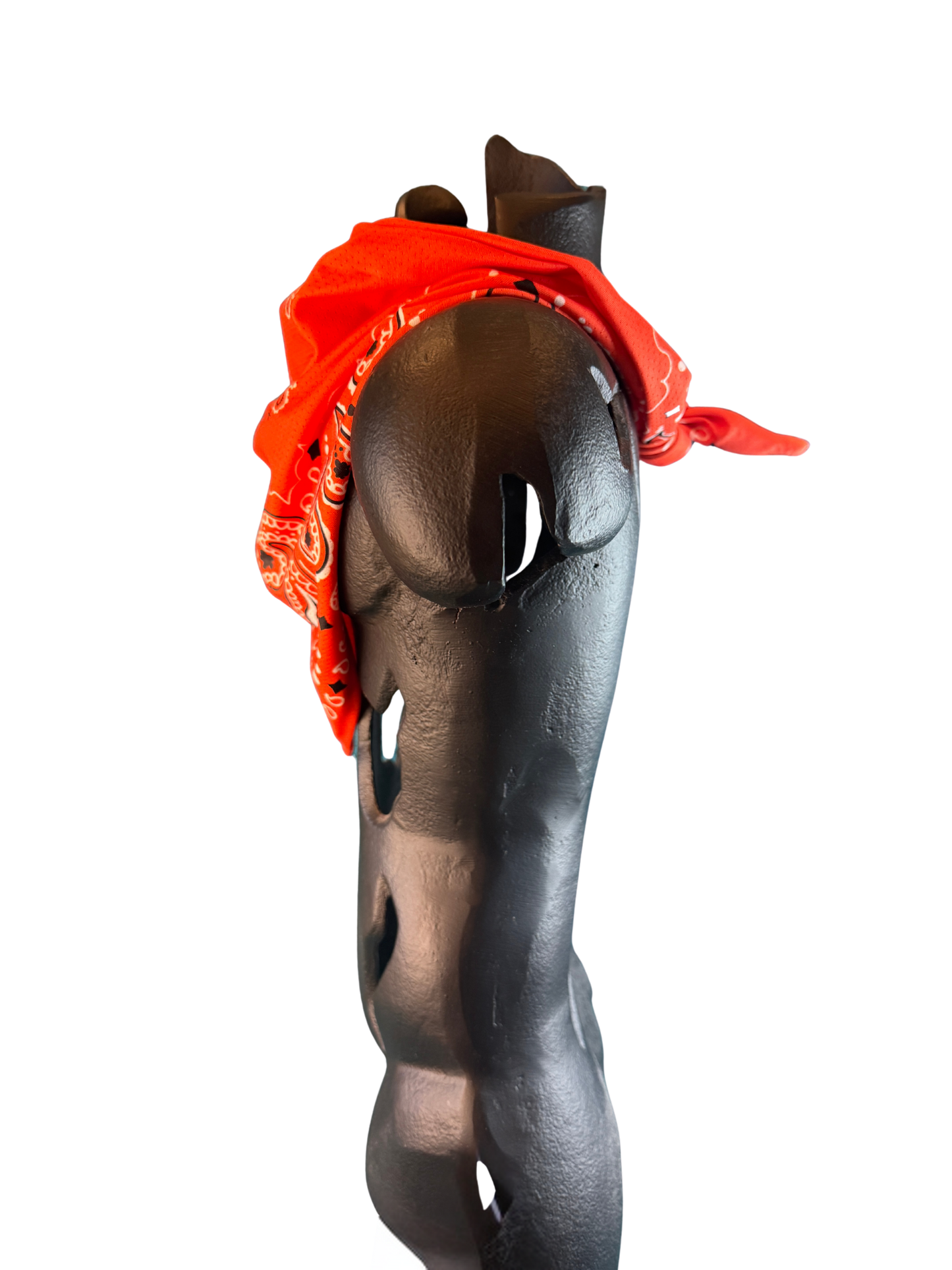 Orange Bandana with Zippered Stash Pocket