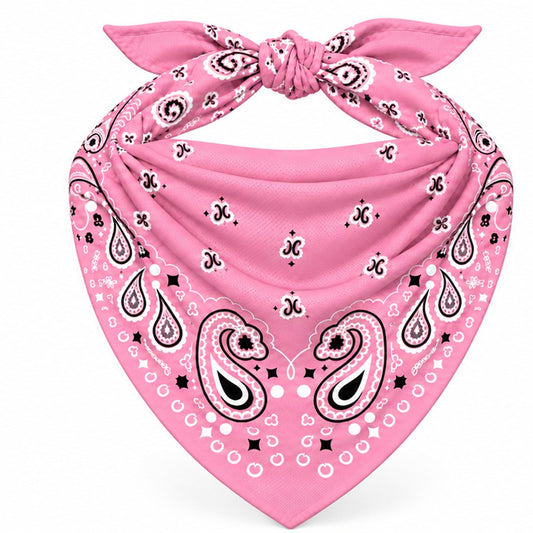 Pink Stash Bandana pocket zipped closed, seam blending into the paisley print