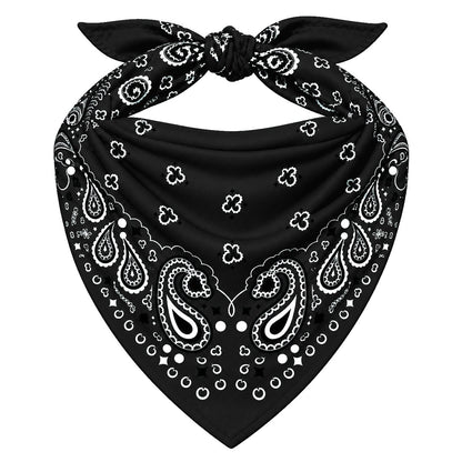 Black Stash Bandana pocket zipped closed, seam blending into the paisley print