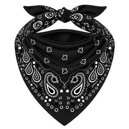 Black Stash Bandana pocket unzipped, showing the inside of the concealed pocket