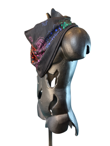 Black Rainbow Bandana with Zippered Stash Pocket