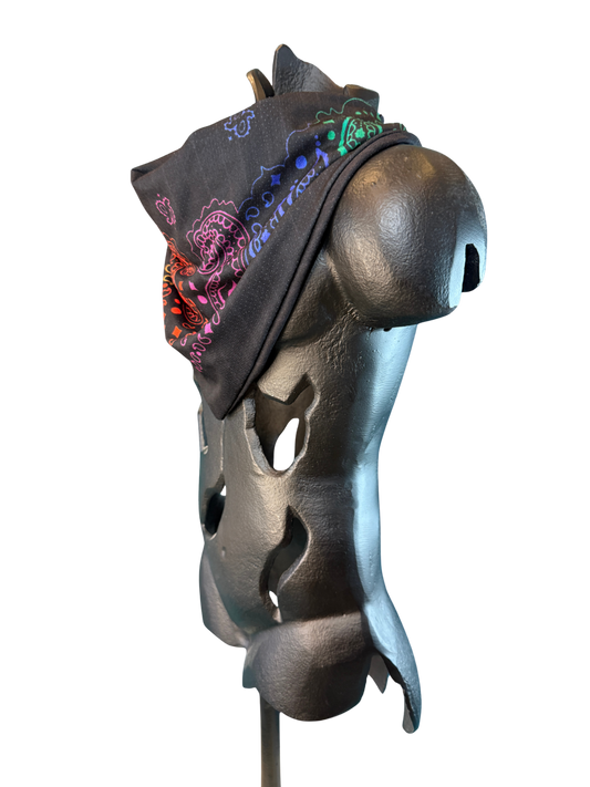 Black Rainbow Bandana with Zippered Stash Pocket