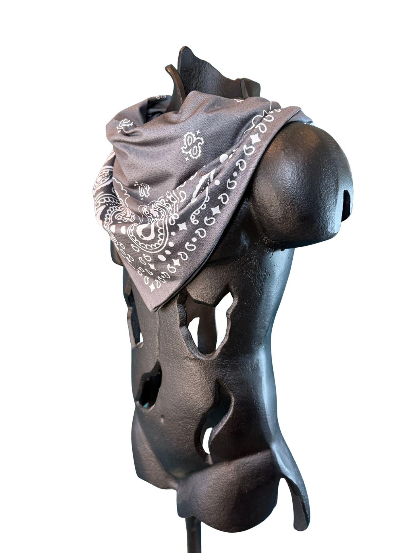 Charcoal Bandana with Zippered Stash Pocket