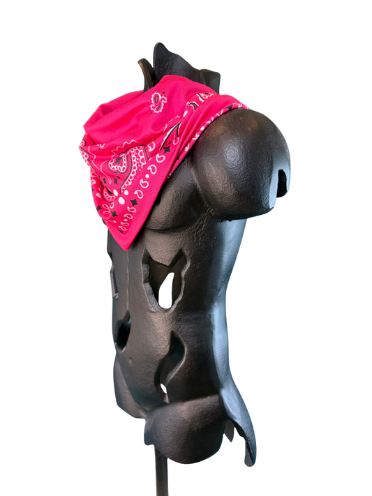 Fuchsia Bandana with Zippered Stash Pocket