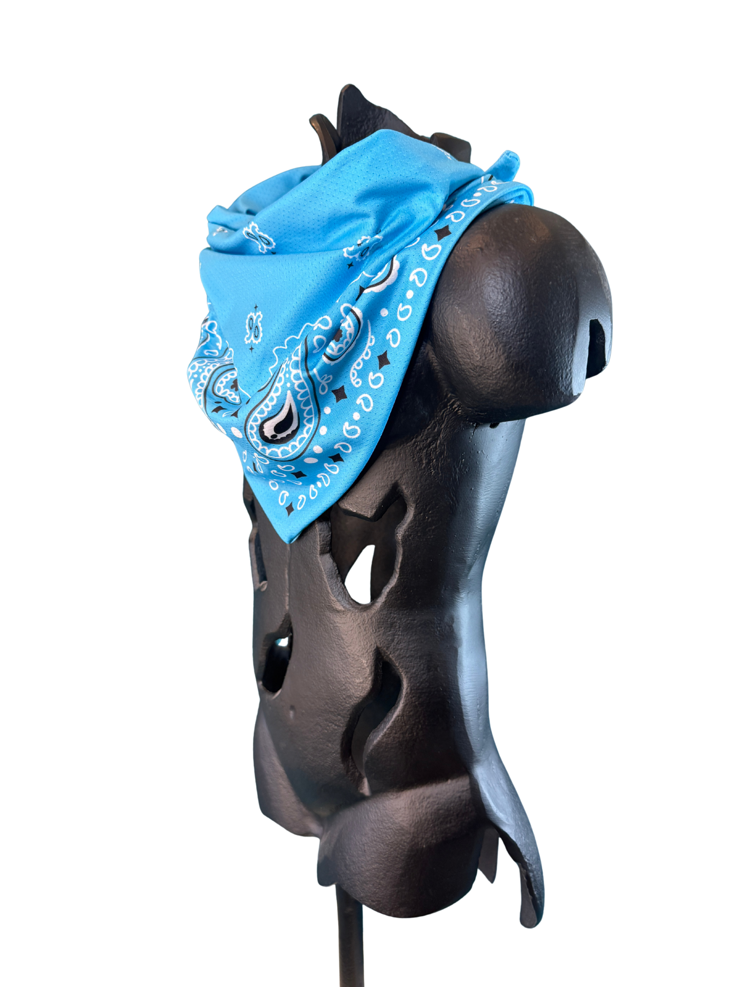 Light Blue Bandana with Zippered Stash Pocket
