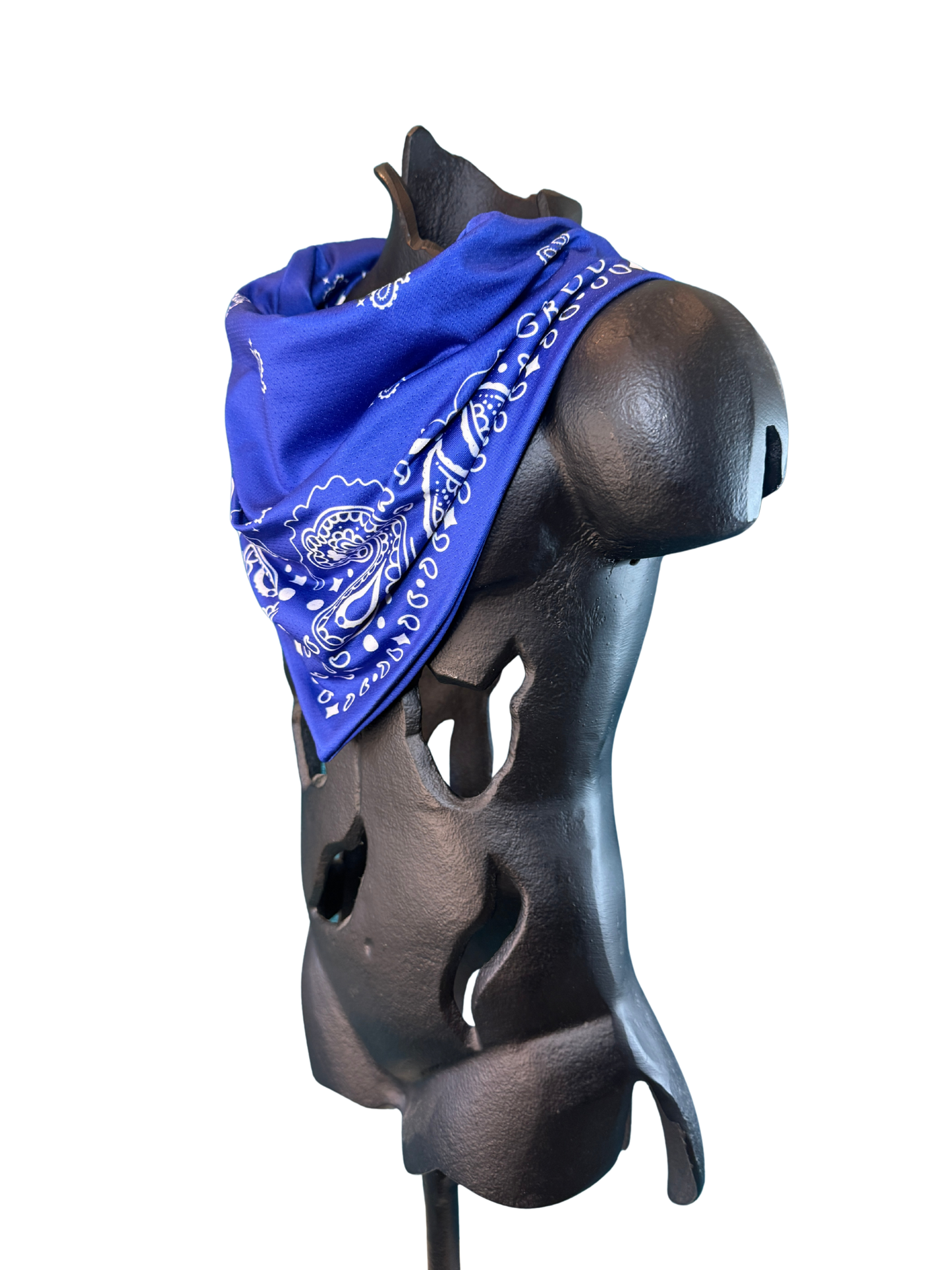 Navy Blue Bandana with Zippered Stash Pocket