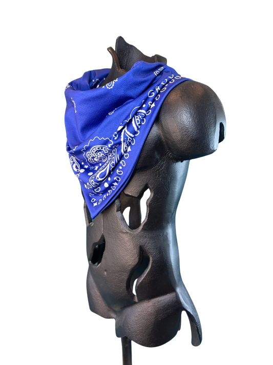 Navy Blue Bandana with Zippered Stash Pocket