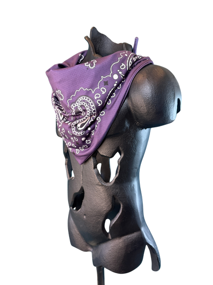 Purple Bandana with Zippered Stash Pocket
