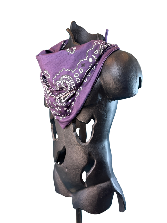 Purple Bandana with Zippered Stash Pocket