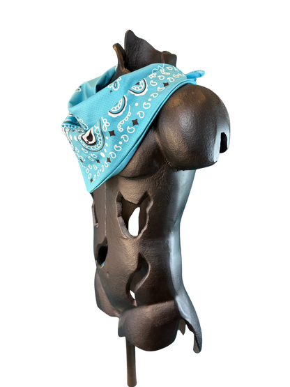 Teal Bandana with Zippered Stash Pocket