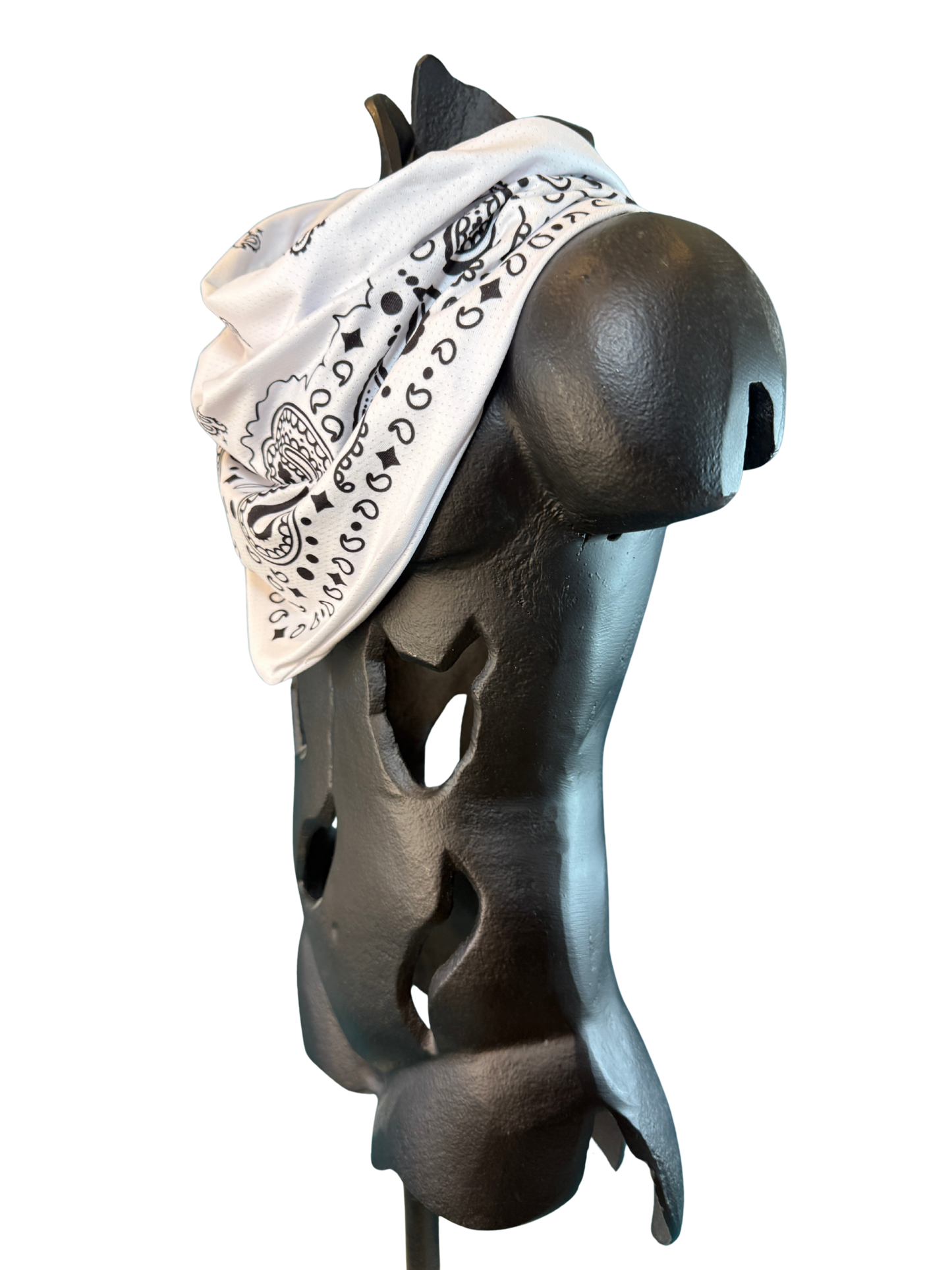 White Bandana with Zippered Stash Pocket