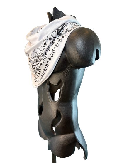 White Bandana with Zippered Stash Pocket