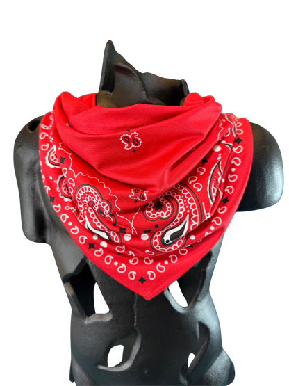 Red Bandana with Zippered Stash Pocket