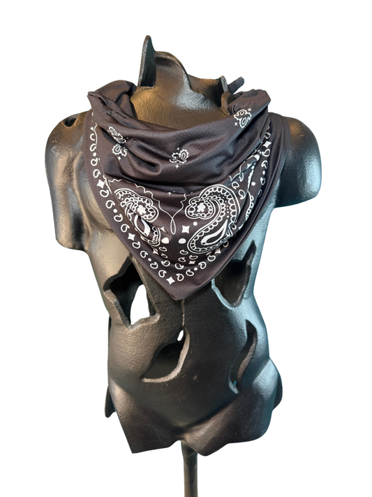 Black Bandana with Zippered Stash Pocket