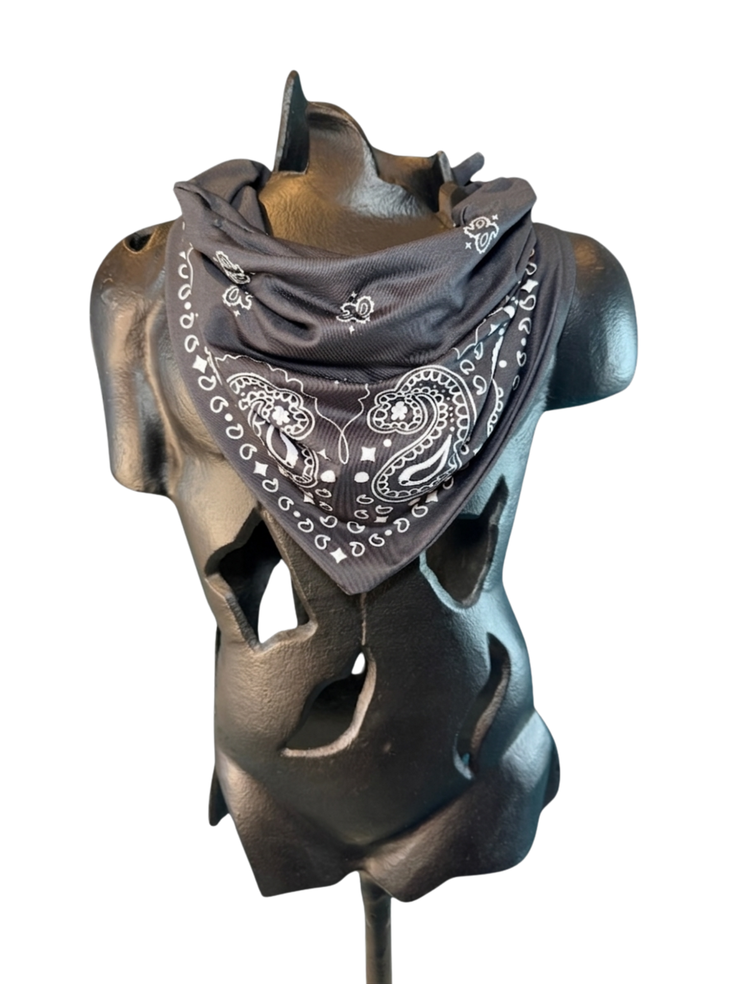 Charcoal Bandana with Zippered Stash Pocket