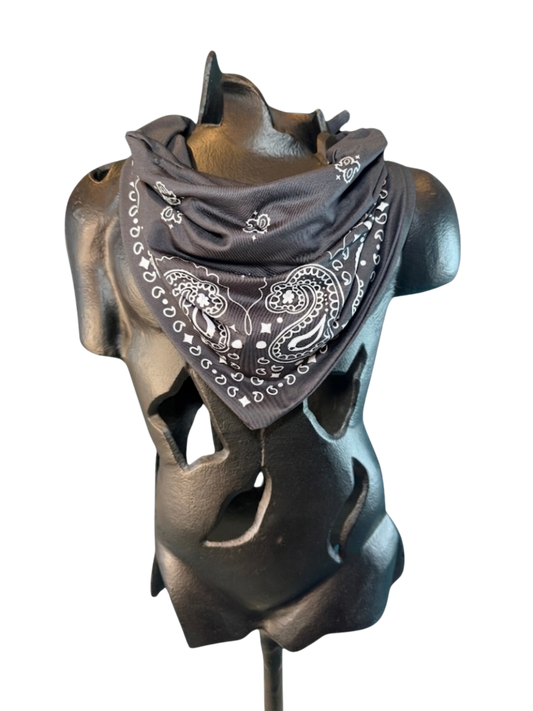 Charcoal Bandana with Zippered Stash Pocket