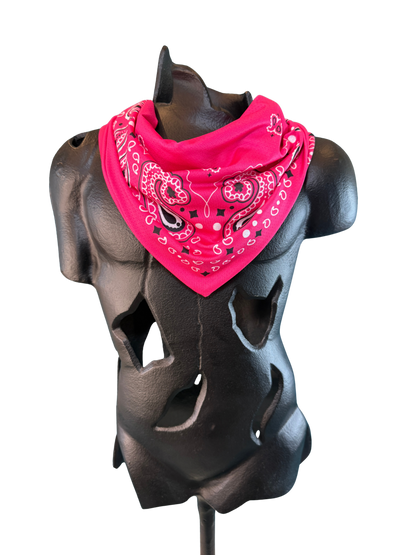 Fuchsia Bandana with Zippered Stash Pocket