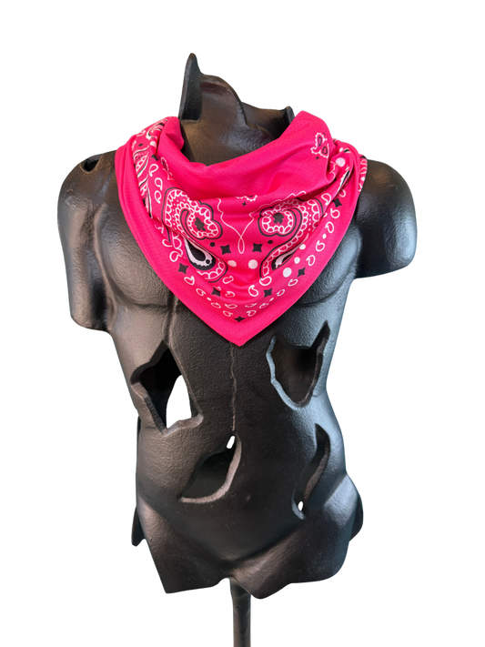 Fuchsia Bandana with Zippered Stash Pocket