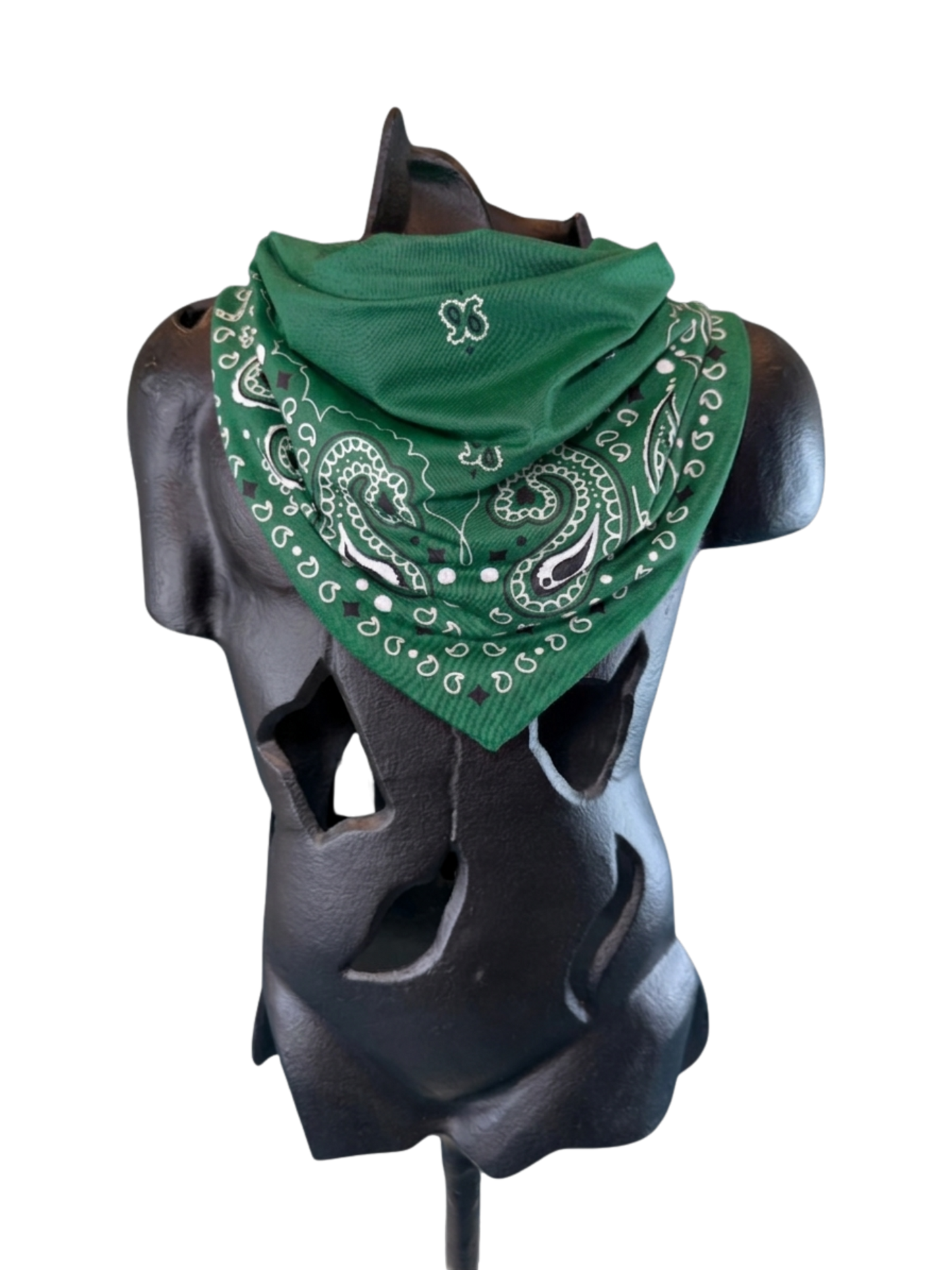 Hunter Green Bandana with Zippered Stash Pocket