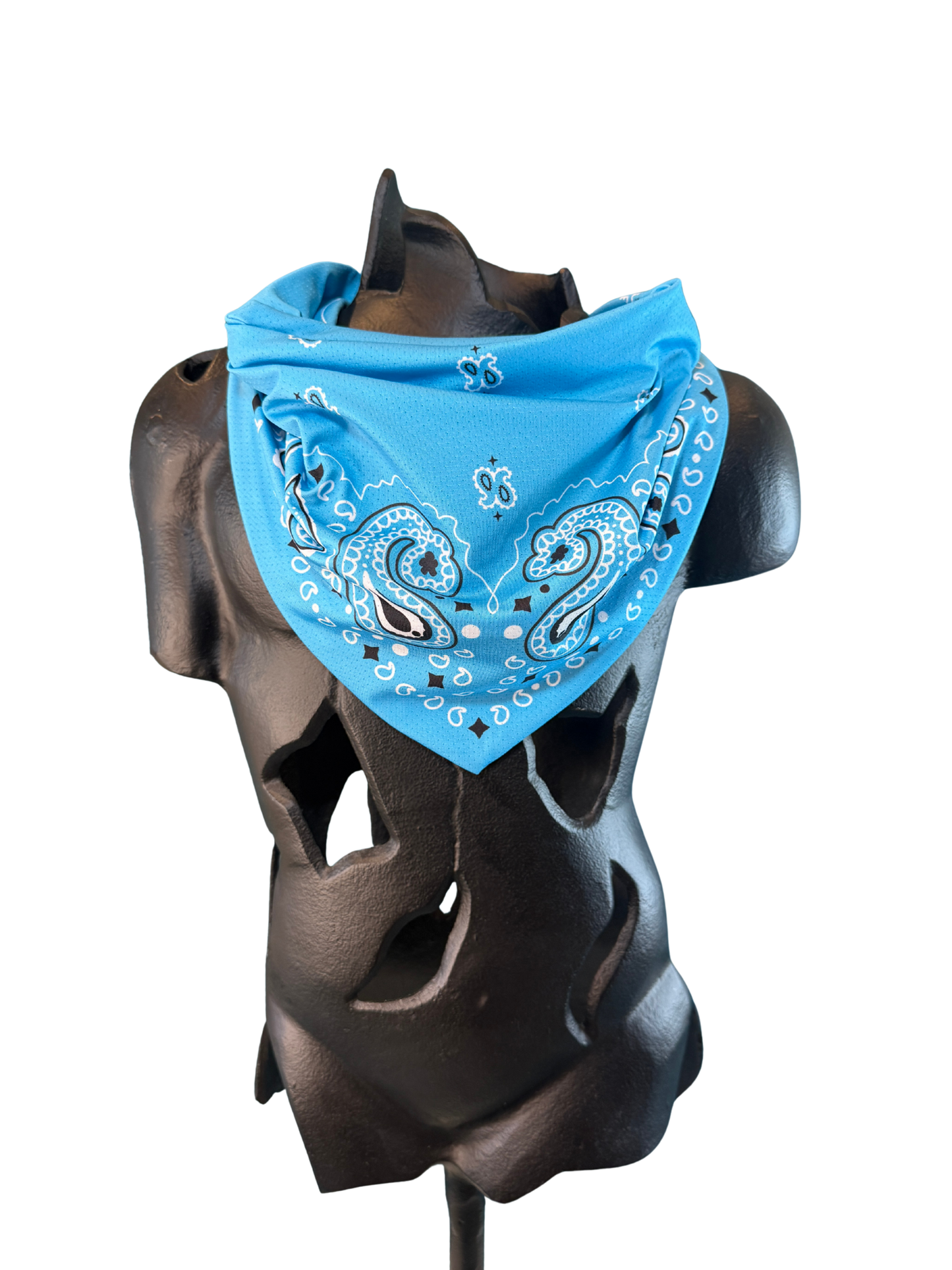 Light Blue Bandana with Zippered Stash Pocket