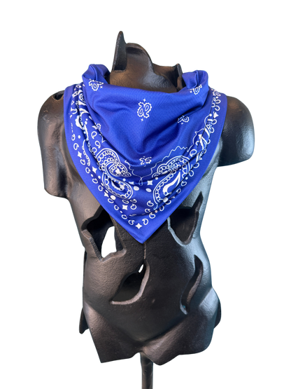 Navy Blue Bandana with Zippered Stash Pocket