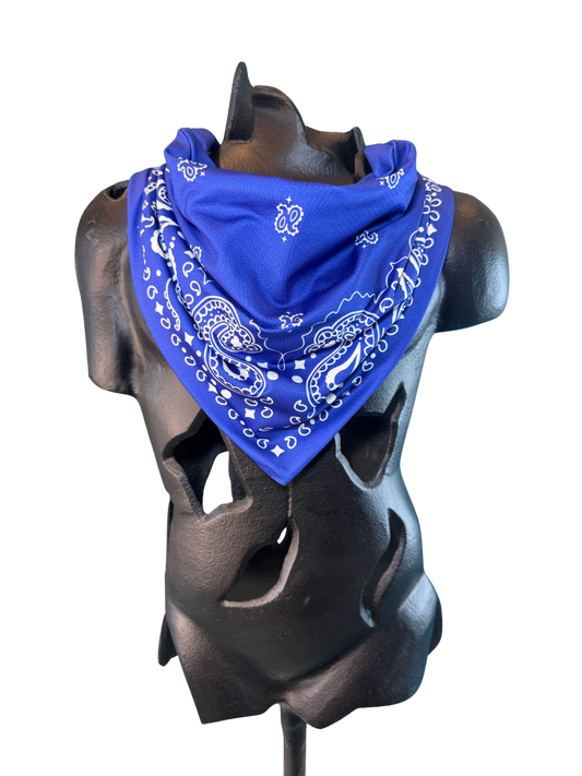 Navy Blue Bandana with Zippered Stash Pocket