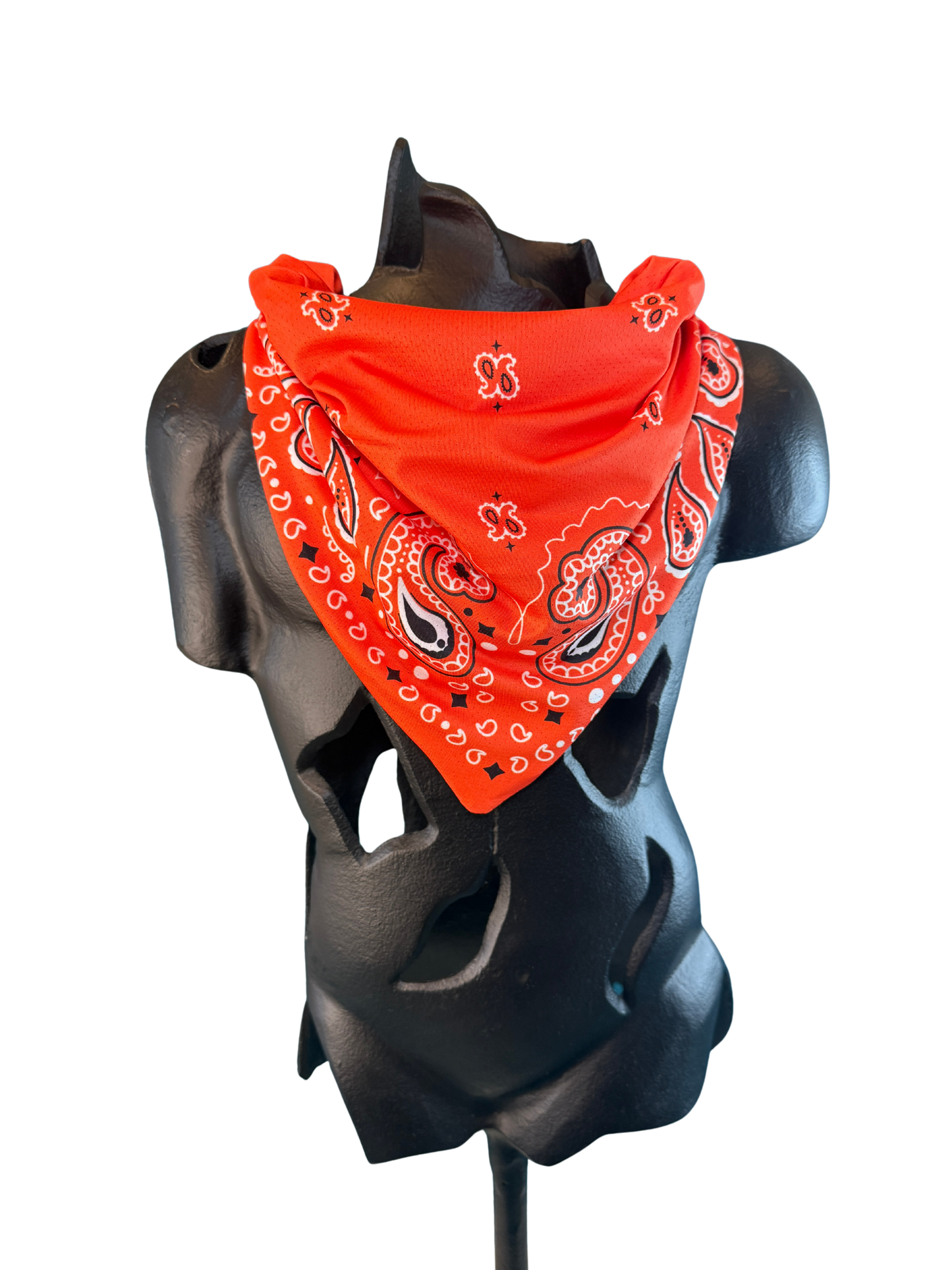 Orange Bandana with Zippered Stash Pocket