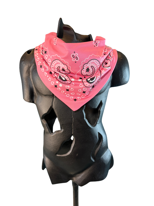Pink Bandana with Zippered Stash Pocket