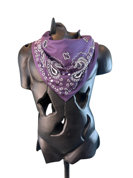 Purple Bandana with Zippered Stash Pocket