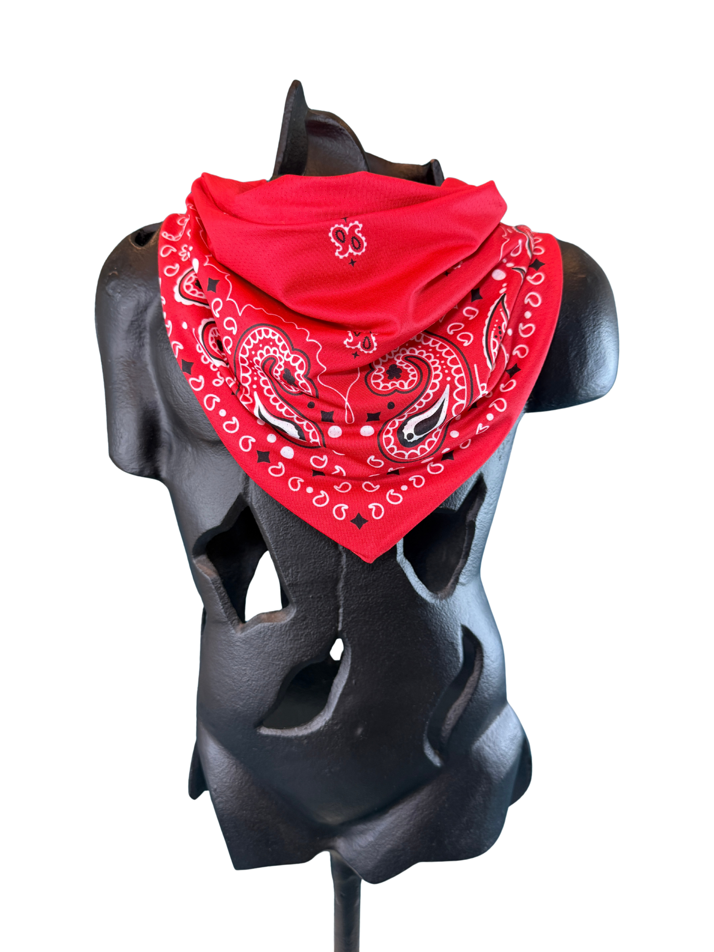 Red Bandana with Zippered Stash Pocket