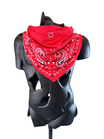 Red Bandana with Zippered Stash Pocket
