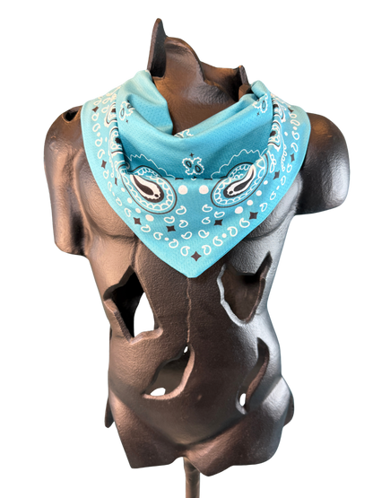 Teal Bandana with Zippered Stash Pocket