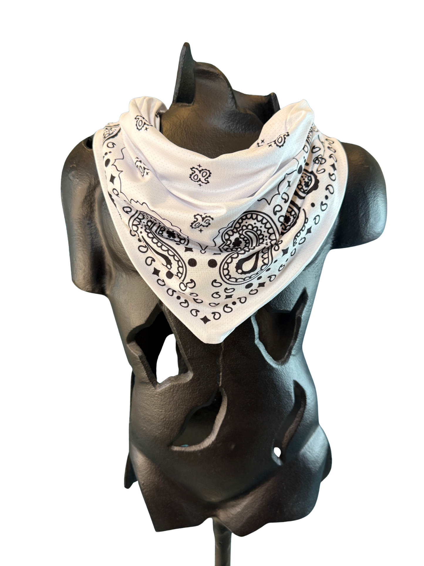 White Bandana with Zippered Stash Pocket