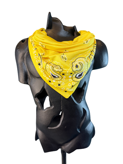 Yellow Bandana with Zippered Stash Pocket