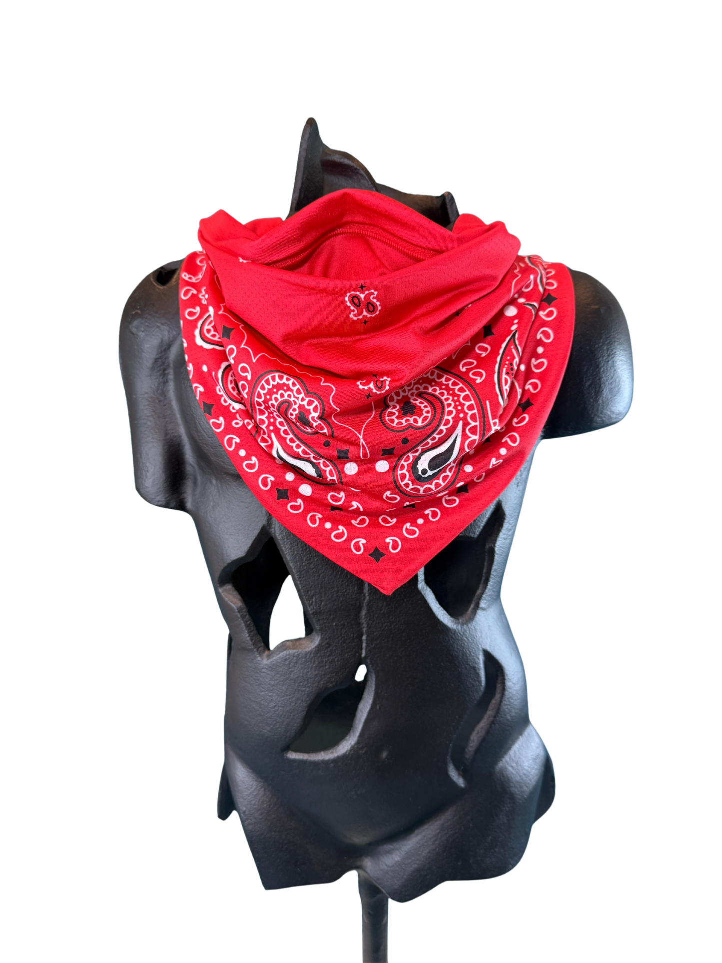 Red Bandana with Zippered Stash Pocket