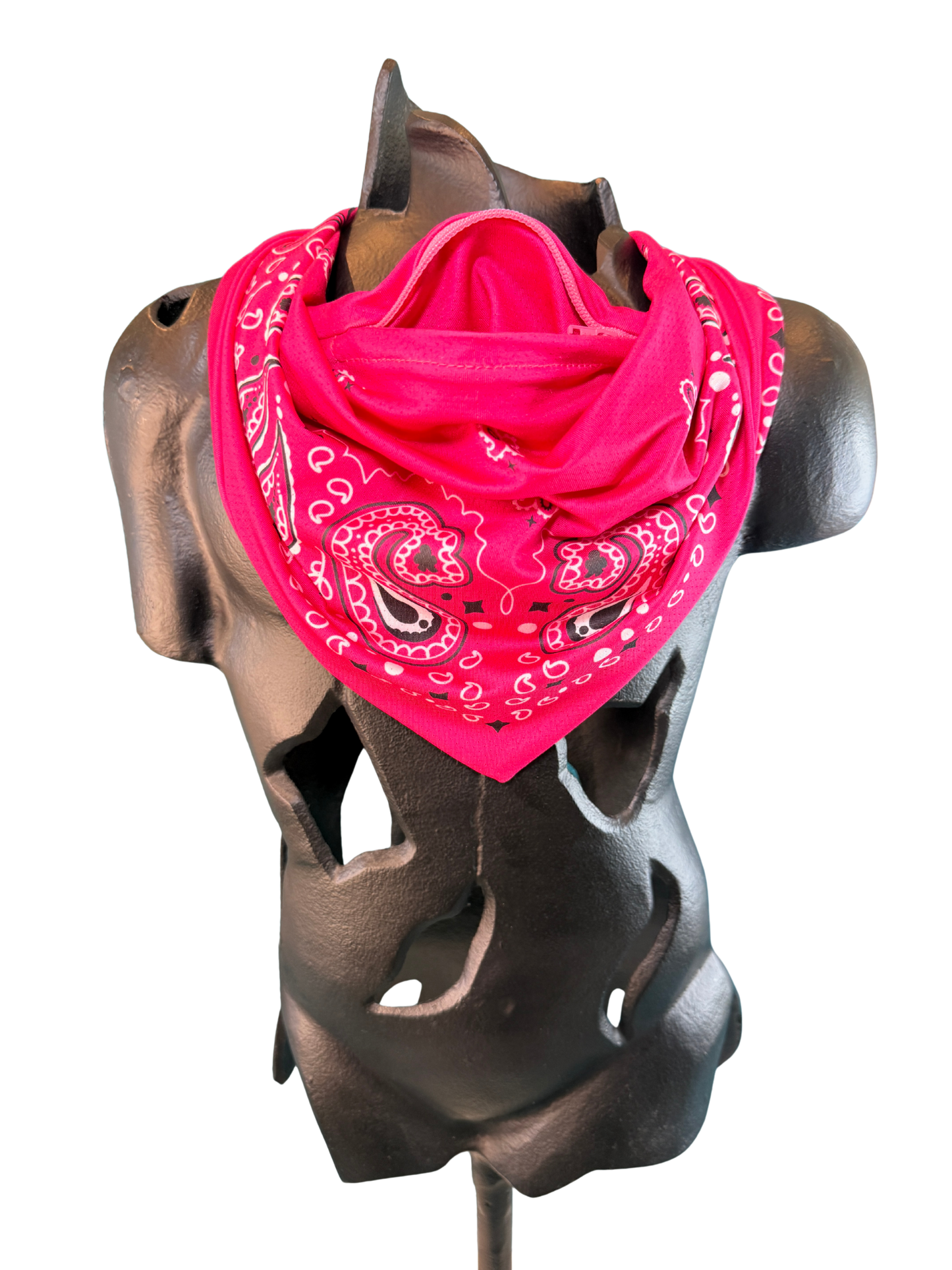 Fuchsia Bandana with Zippered Stash Pocket