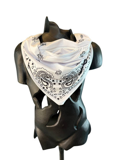 White Bandana with Zippered Stash Pocket