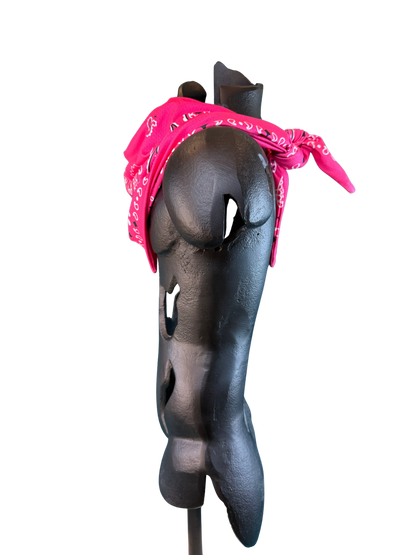 Fuchsia Bandana with Zippered Stash Pocket