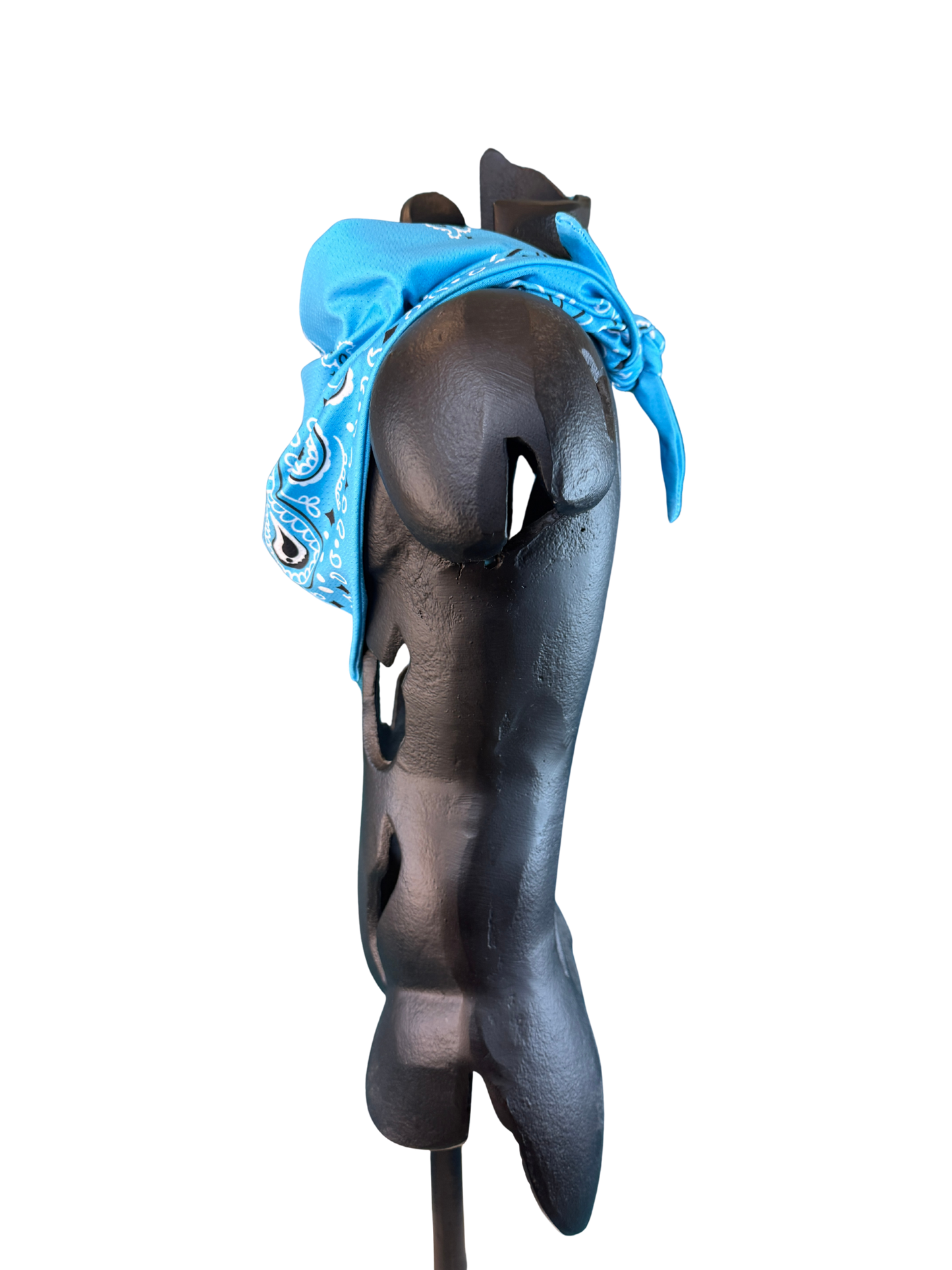 Light Blue Bandana with Zippered Stash Pocket