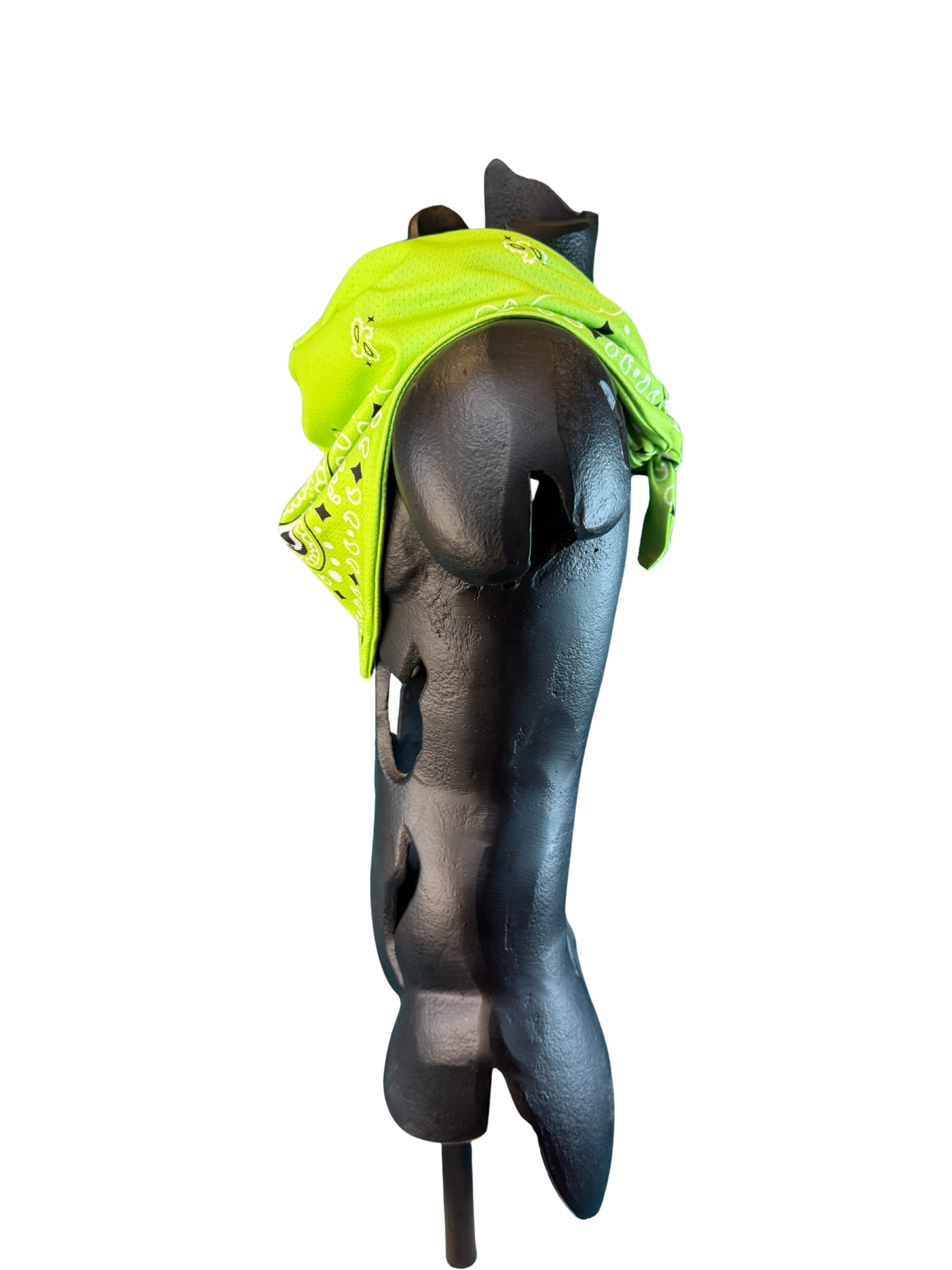 Neon Green Bandana with Zippered Stash Pocket