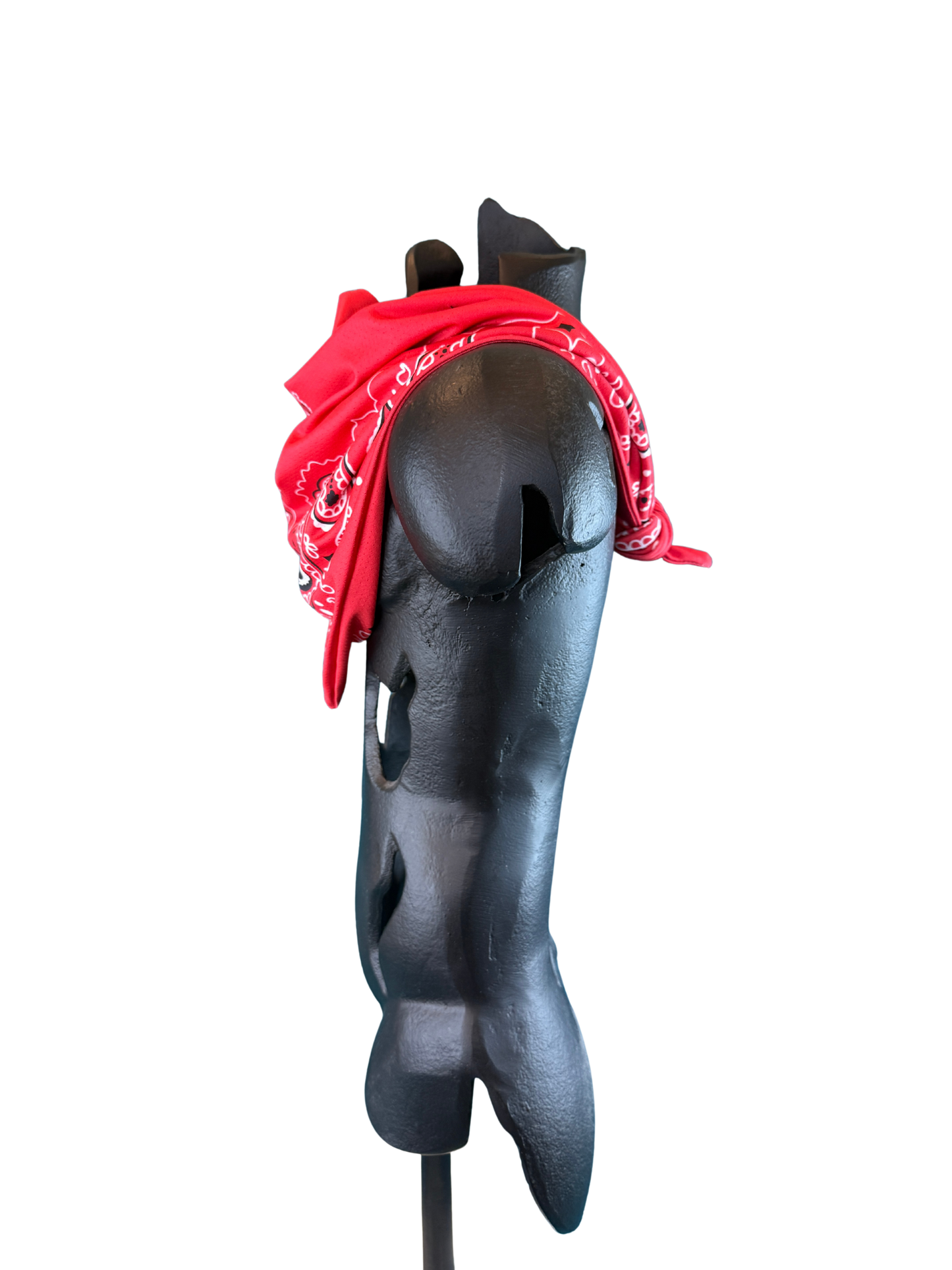 Red Bandana with Zippered Stash Pocket