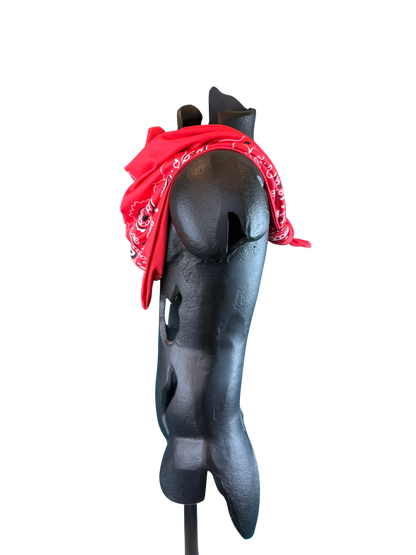 Red Bandana with Zippered Stash Pocket