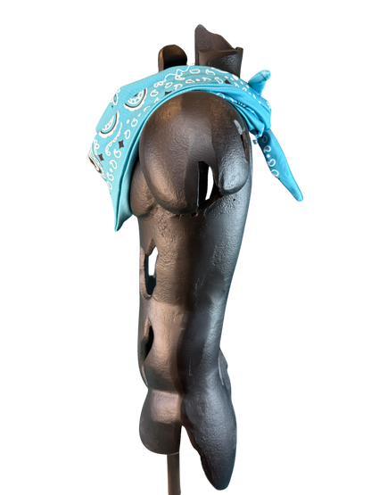 Teal Bandana with Zippered Stash Pocket