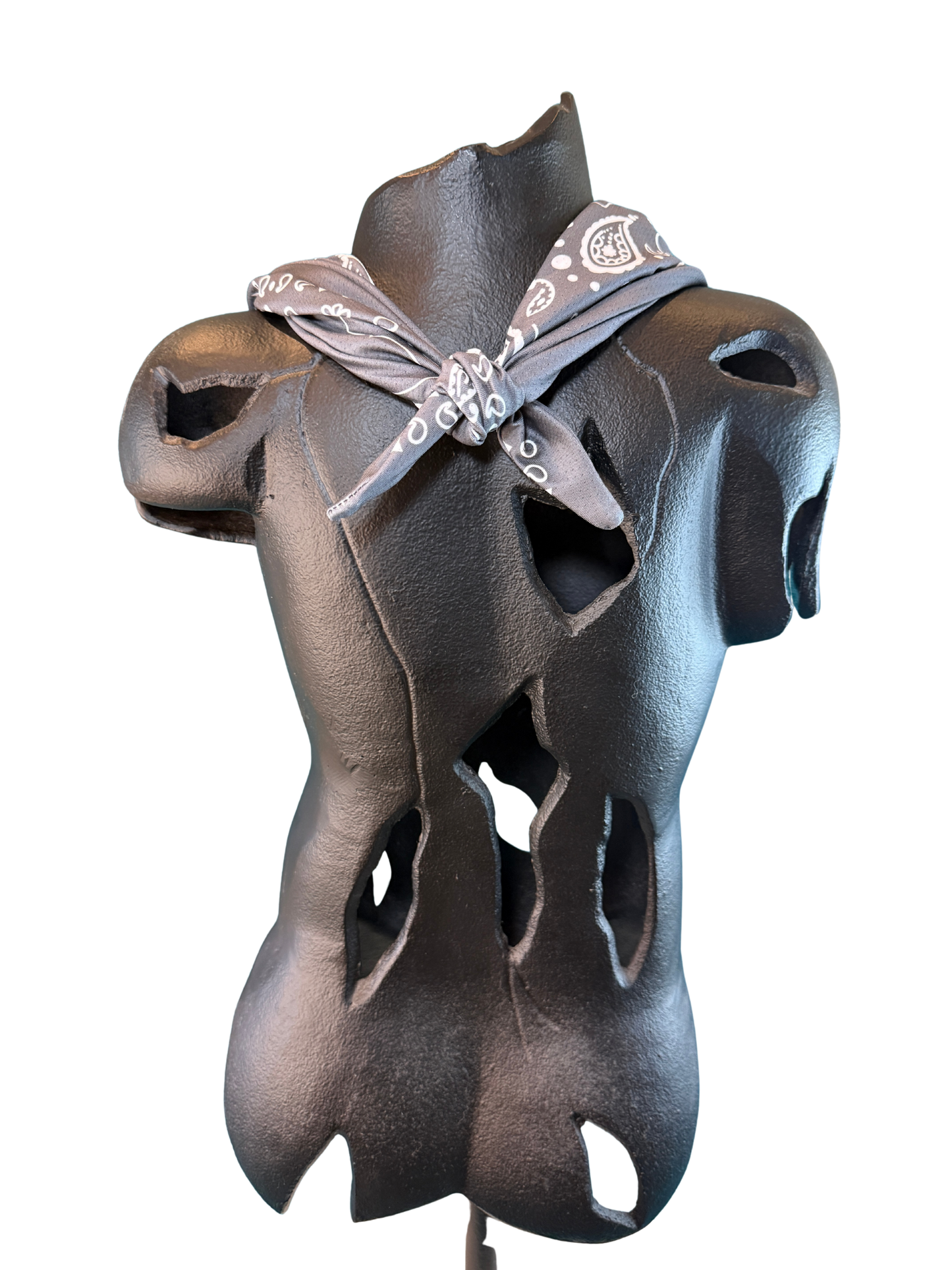 Charcoal Bandana with Zippered Stash Pocket