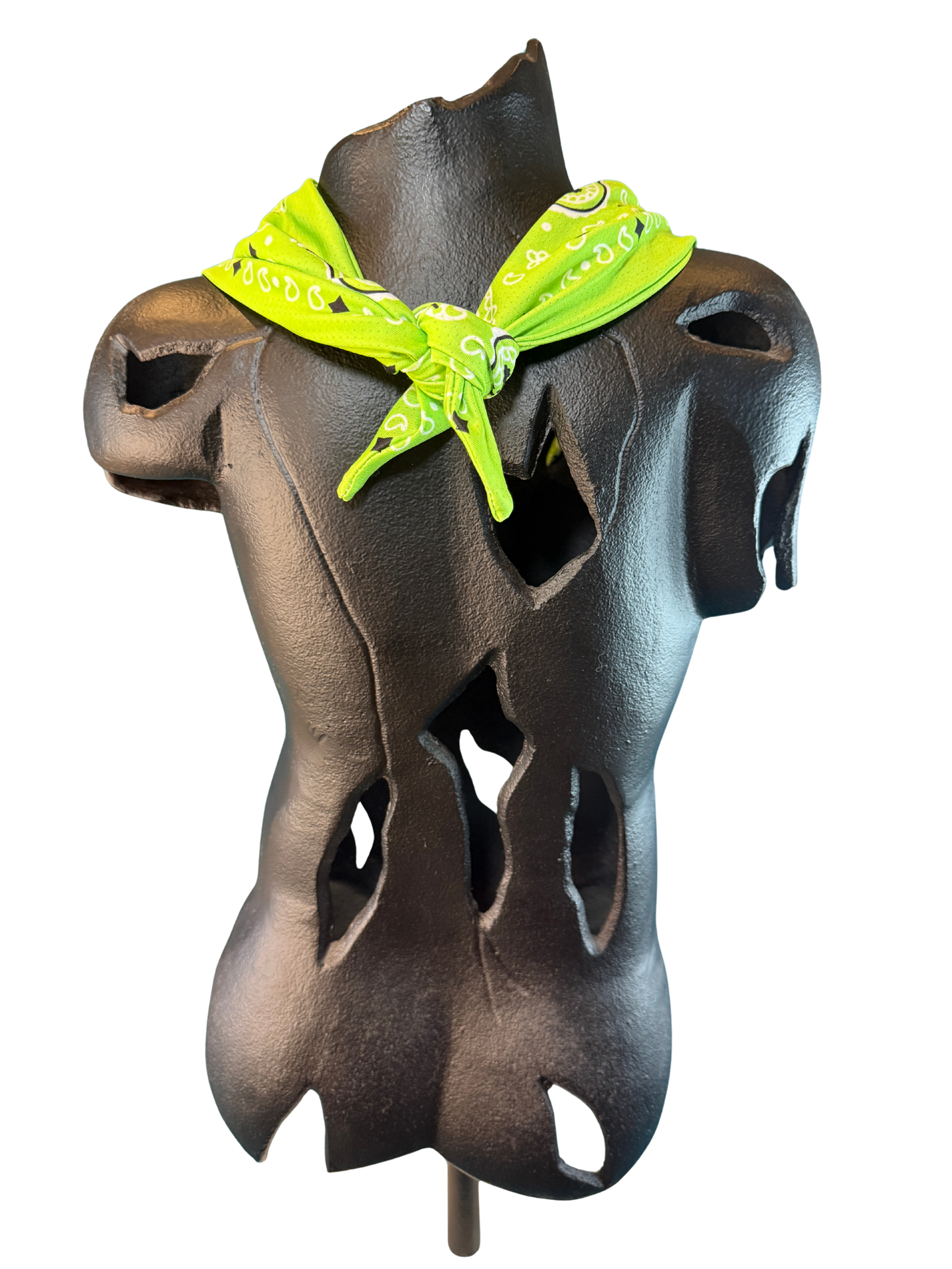Neon Green Bandana with Zippered Stash Pocket
