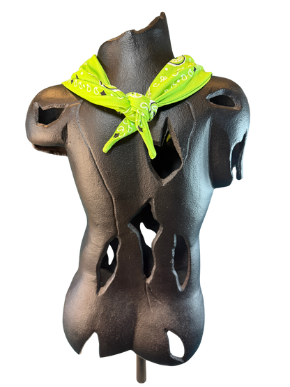 Neon Green Bandana with Zippered Stash Pocket